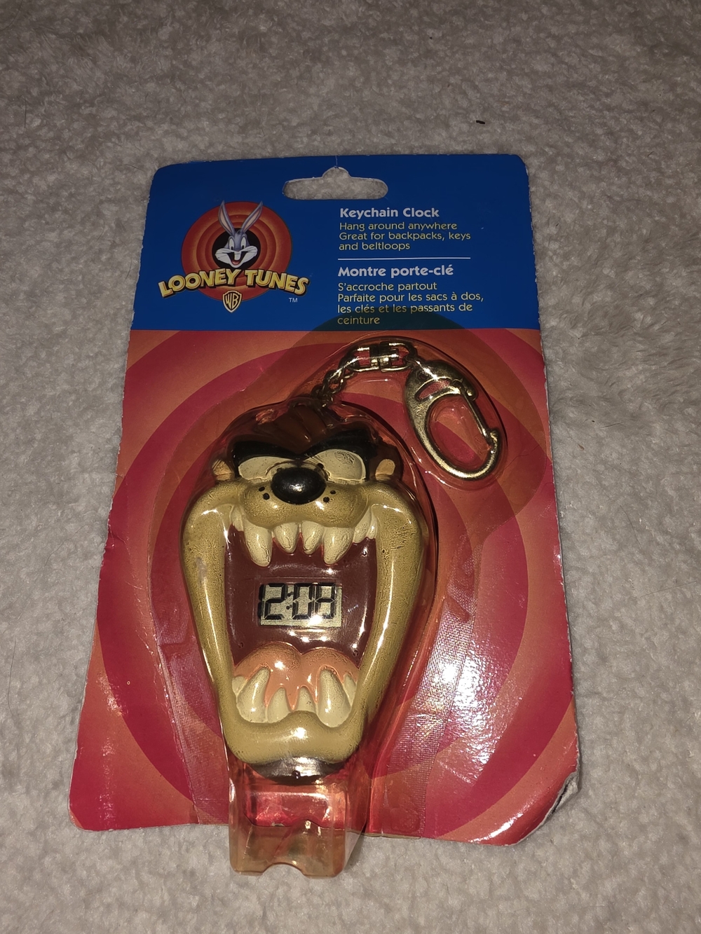 Warner Bros. Looney Tunes Taz Gold Digital Keychain Clock